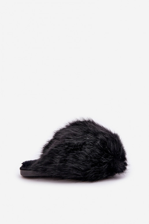 Women's Fur Slippers Black Wladisa