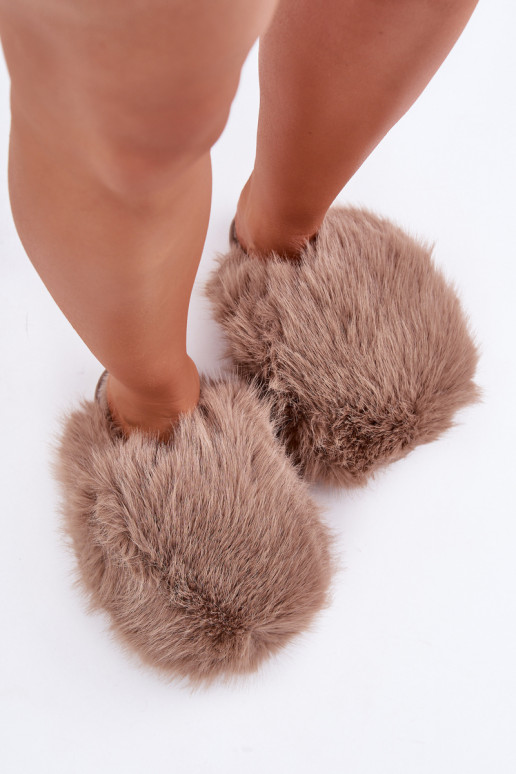 Women's Fur Slippers Dark Beige Wladisa
