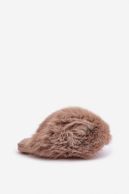 Women's Fur Slippers Dark Beige Wladisa