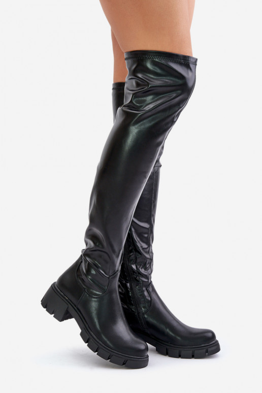 Knee High Boots With Flat Heel Made... Knee High Boots With Flat Heel Made...
