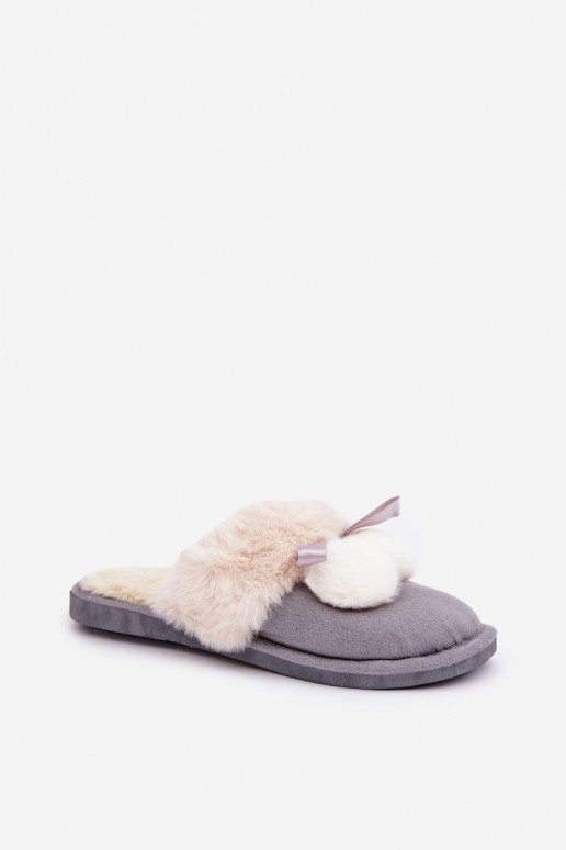 Women's Slippers With Fur Gray Nartani Women's Slippers With Fur Gray Nartani