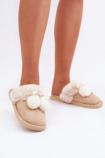 Women's Slippers With Fur Beige Nartani 2
