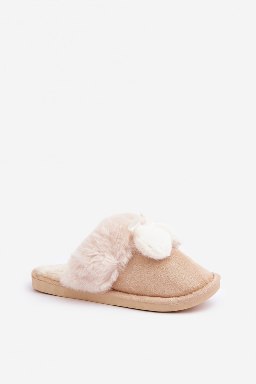 Women's Slippers With Fur Beige Nartani Women's Slippers With Fur Beige Nartani