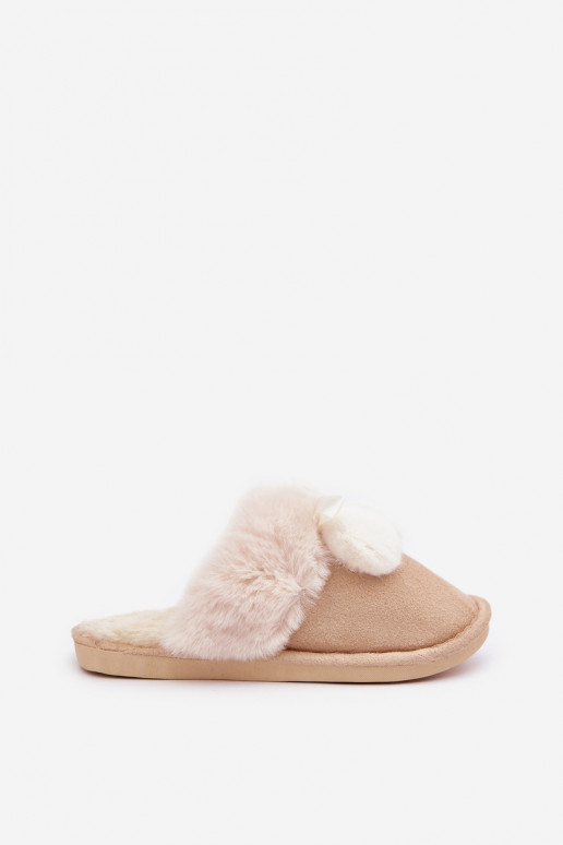 Women's Slippers With Fur Beige Nartani Women's Slippers With Fur Beige Nartani