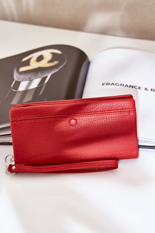 Large Women's Wallet With Embossing Eco Leather Red Martiel Large Women's Wallet With Embossing Eco Leather Red Martiel