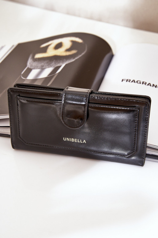 Portfel Damski Z Eko Skóry Czarny Kalinessa Portfel Damski Z Eko Skóry Czarny Kalinessa