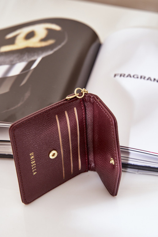 Card Holder With Golden Keychain Eco Leather Brown Iritinme