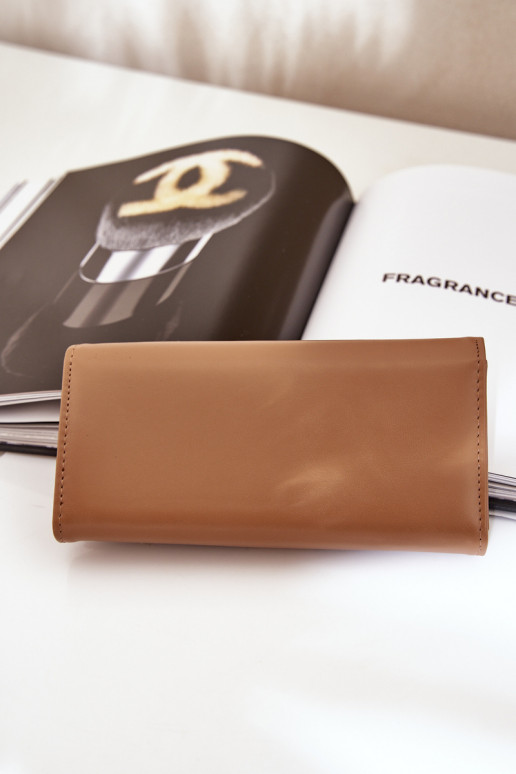 Eco Leather Smooth Women's Wallet Dark Beige Erolia