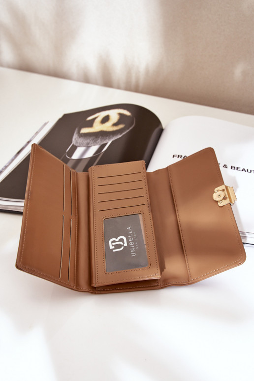 Eco Leather Smooth Women's Wallet Dark Beige Erolia