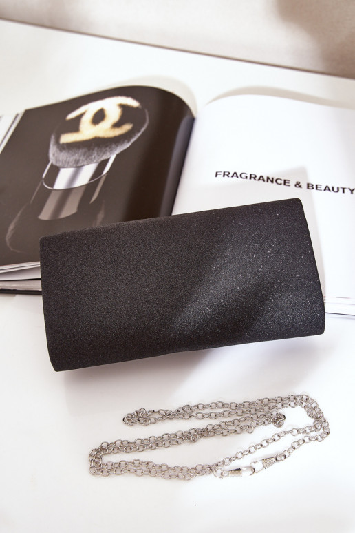 Elegant Clutch Bag With Glitter Black Remiala