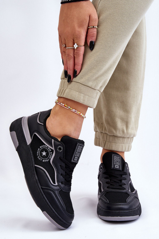 Damskie Sportowe Buty Big Star LL274443 Czarno-Szare