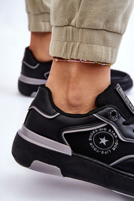 Damskie Sportowe Buty Big Star LL274443 Czarno-Szare