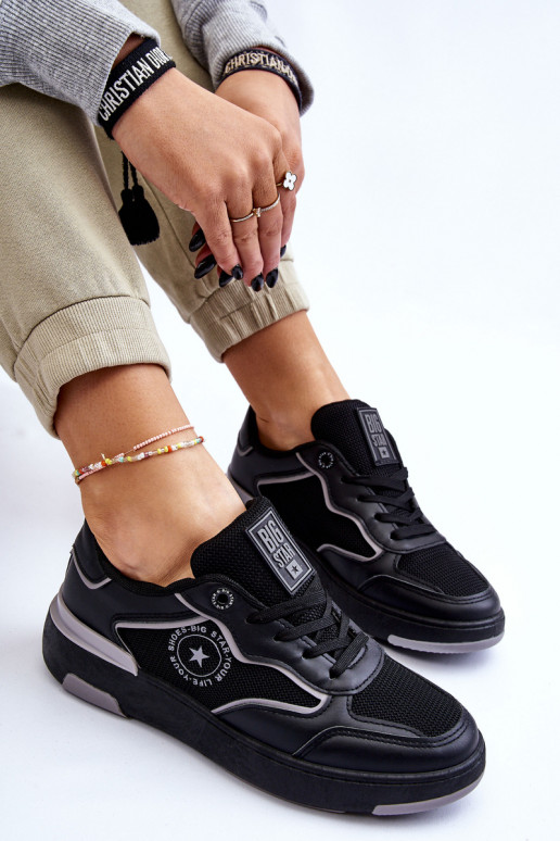 Damskie Sportowe Buty Big Star LL274443 Czarno-Szare
