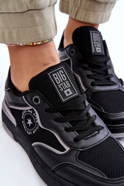 Damskie Sportowe Buty Big Star LL274443 Czarno-Szare