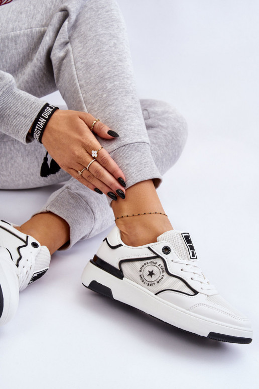 Damskie Sportowe Buty Big Star LL274440 Biało-Czarne Damskie Sportowe Buty Big Star LL274440 Biało-Czarne