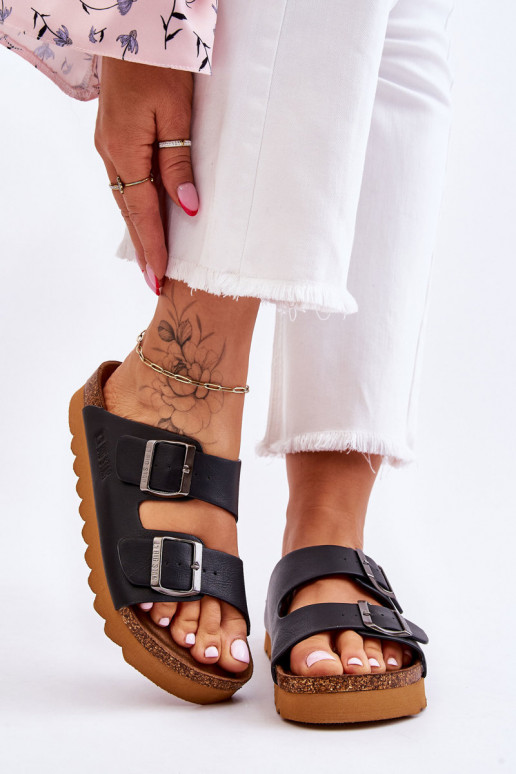 Classic Women's Big Star Slippers LL274477 Black Classic Women's Big Star Slippers LL274477 Black