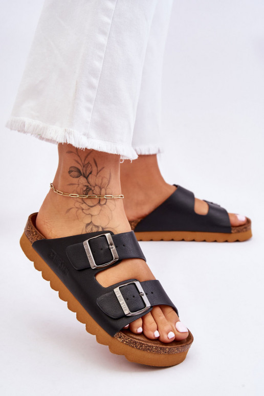 Classic Women's Big Star Slippers LL274477 Black Classic Women's Big Star Slippers LL274477 Black