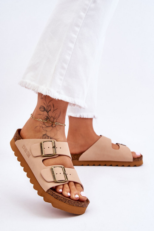 Classic Women's Big Star Slippers LL274478 Beige Classic Women's Big Star Slippers LL274478 Beige