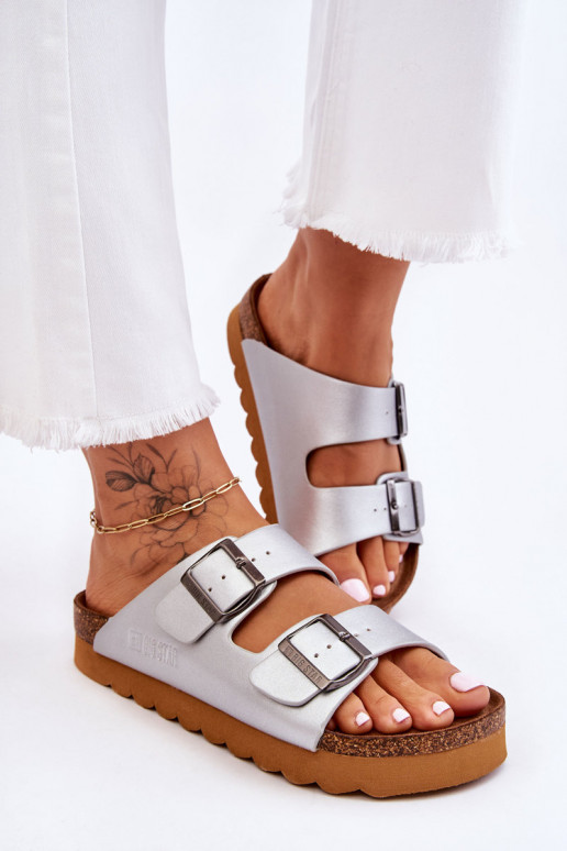 Classic Women's Big Star Slippers LL274476 Silver Classic Women's Big Star Slippers LL274476 Silver