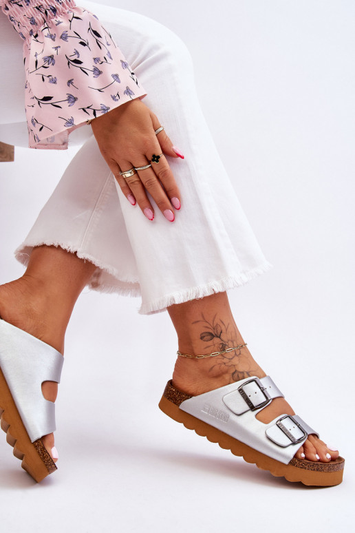 Classic Women's Big Star Slippers LL274476 Silver Classic Women's Big Star Slippers LL274476 Silver