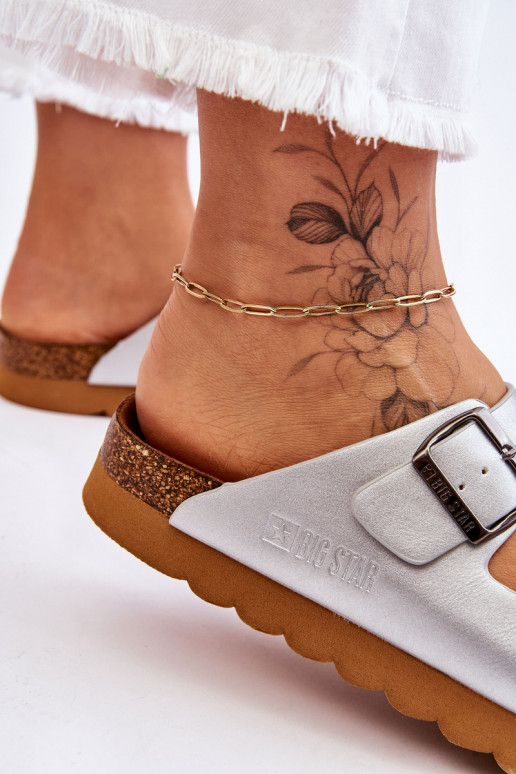 Classic Women's Big Star Slippers LL274476 Silver Classic Women's Big Star Slippers LL274476 Silver