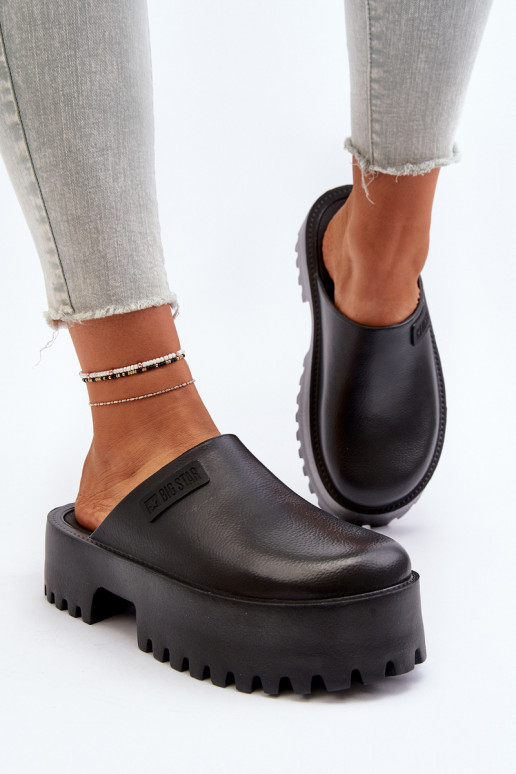 Women's Slides with Chunky Sole Big Star NN274014 Black Women's Slides with Chunky Sole Big Star NN274014 Black