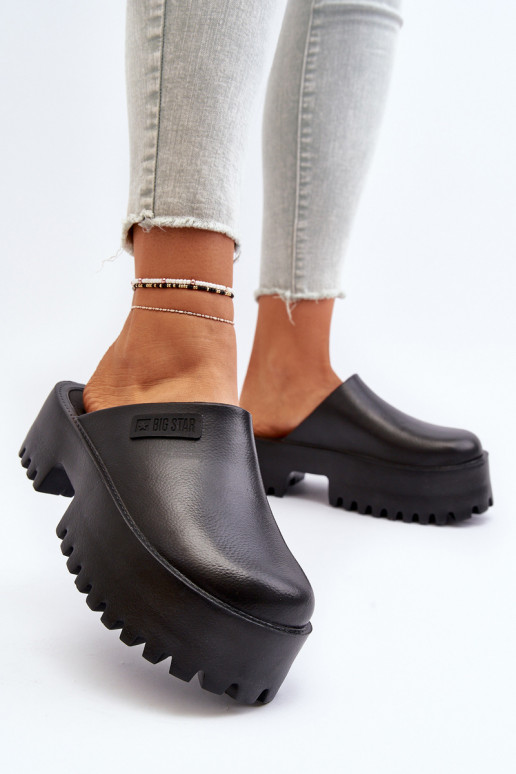 Women's Slides with Chunky Sole Big Star NN274014 Black Women's Slides with Chunky Sole Big Star NN274014 Black