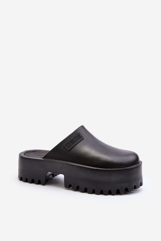 Women's Slides with Chunky Sole Big Star NN274014 Black Women's Slides with Chunky Sole Big Star NN274014 Black