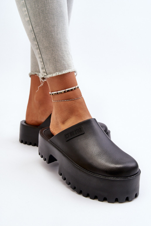 Damskie Klapki Na Masywnej Podeszwie Big Star NN274014 Czarne