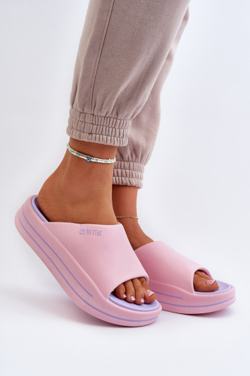 Women's Fashionable Big Star Slippers LL274A157 Light pink 2