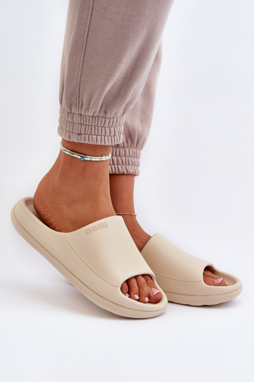 Lekkie Klapki Damskie Big Star NN274A040 Beżowe