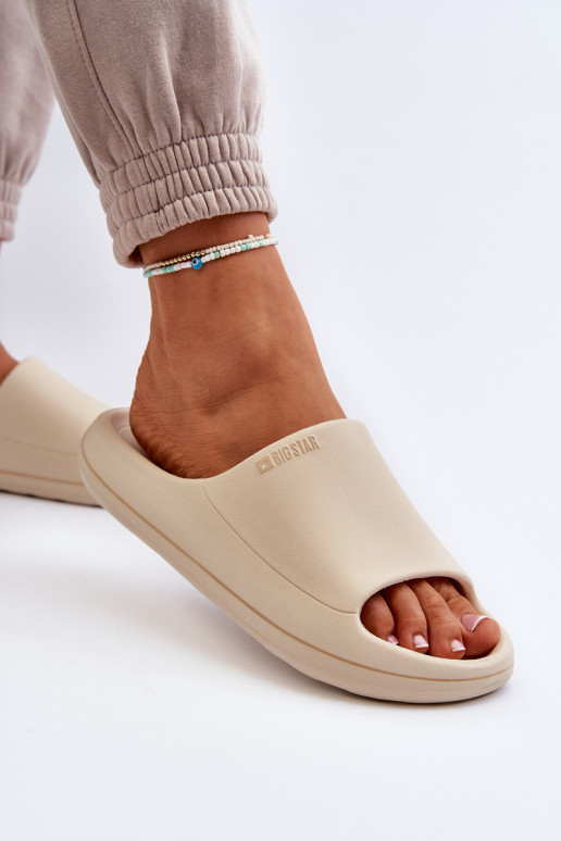 Lekkie Klapki Damskie Big Star NN274A040 Beżowe