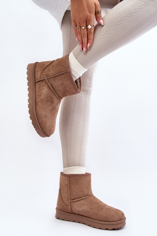 Warm snow boots with fur inside khaki... Warm snow boots with fur inside khaki...