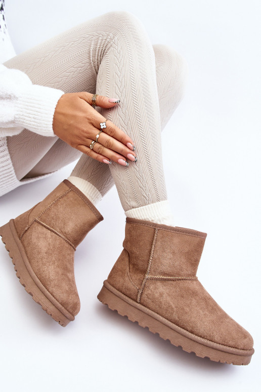 Warm snow boots with fur inside khaki... Warm snow boots with fur inside khaki...