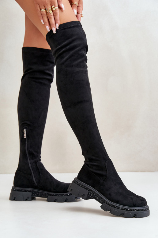 Women's Over the Knee Eco Suede Boots... Women's Over the Knee Eco Suede Boots...