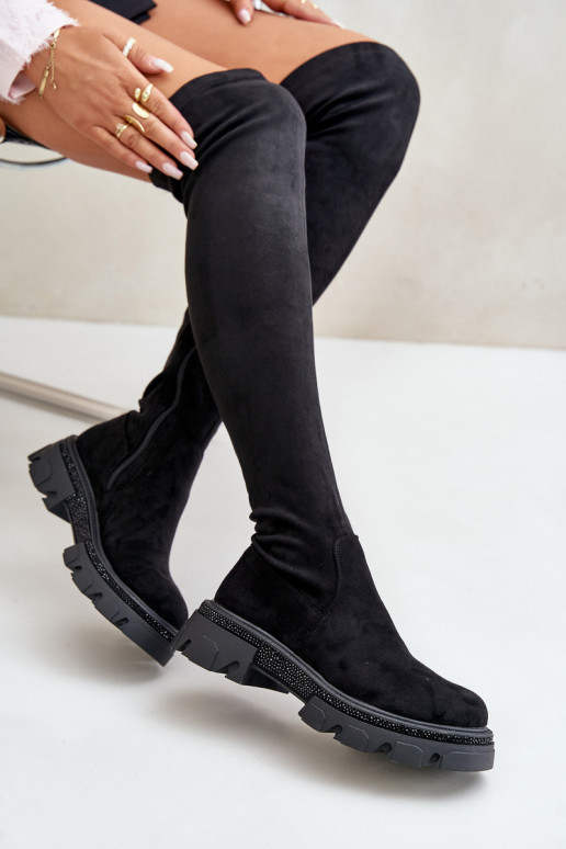 Women's Over the Knee Eco Suede Boots... Women's Over the Knee Eco Suede Boots...