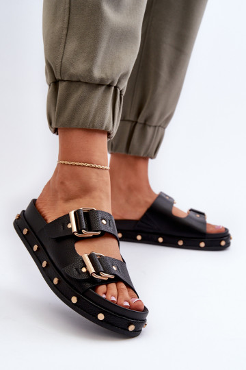 Klapki Damskie Na Platformie Big Star NN27402 Czarne