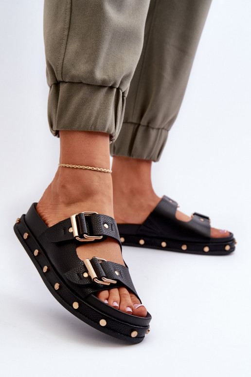 Klapki Damskie Na Platformie Big Star NN27402 Czarne