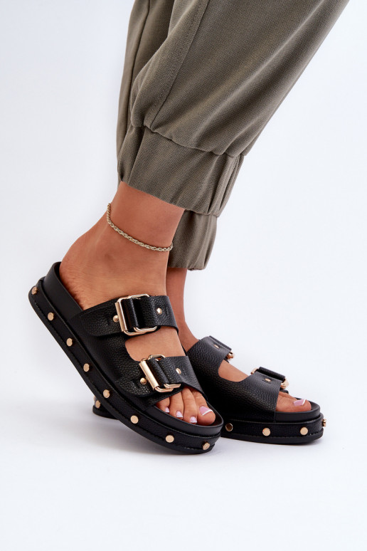 Klapki Damskie Na Platformie Big Star NN27402 Czarne