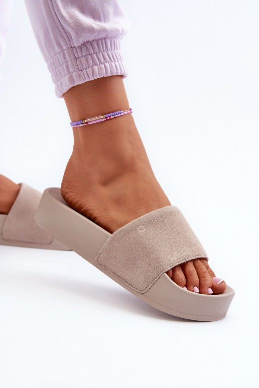 Women's Platform Suede Sandals Big Star NN274A671 Beige