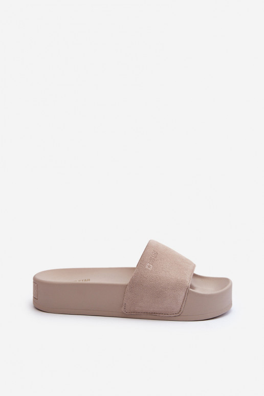 Women's Platform Suede Sandals Big Star NN274A671 Beige