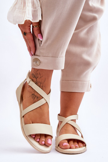 Leather Ankle Sandals Big...