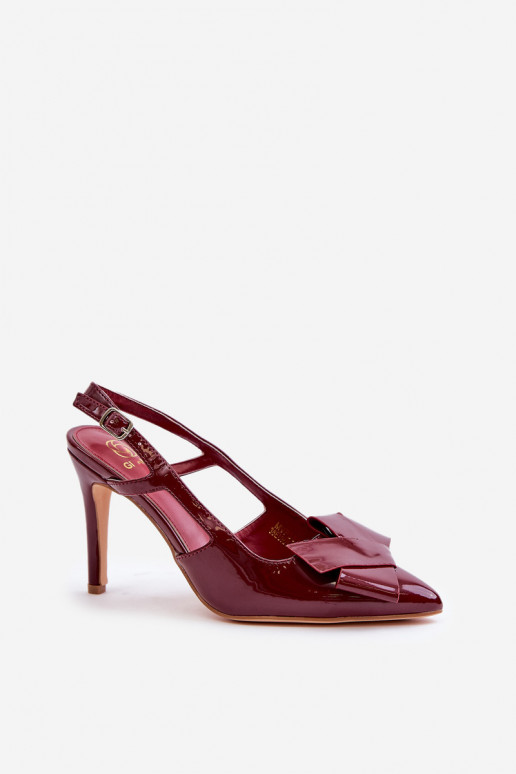 Patent Heels With Open Heel Burgundy... Patent Heels With Open Heel Burgundy...