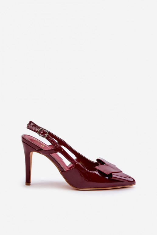 Patent Heels With Open Heel Burgundy... Patent Heels With Open Heel Burgundy...