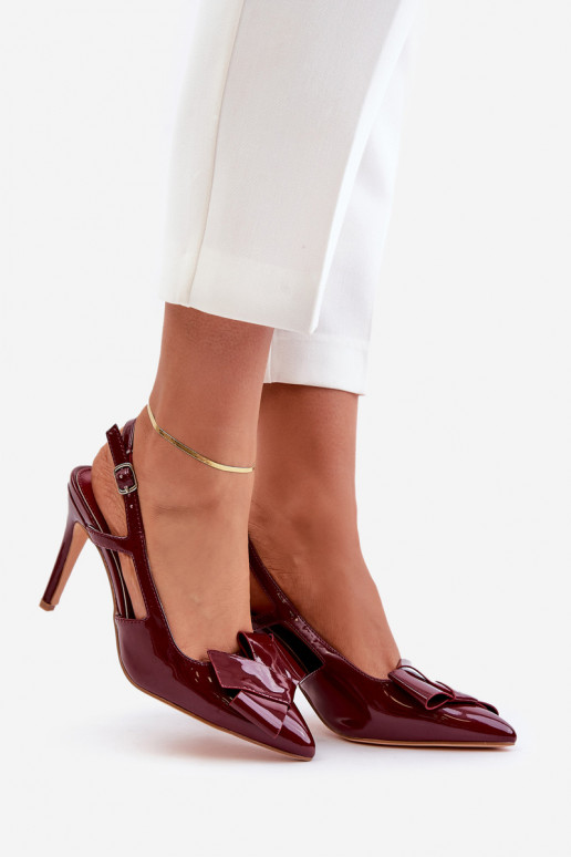Patent Heels With Open Heel Burgundy... Patent Heels With Open Heel Burgundy...