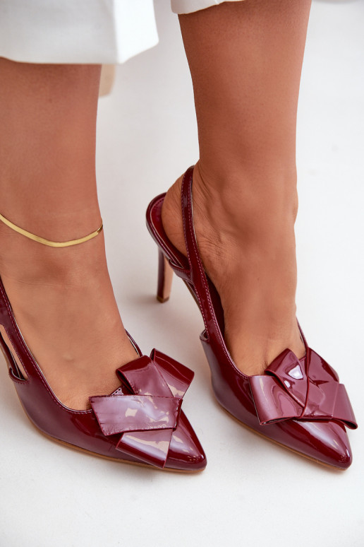 Patent Heels With Open Heel Burgundy... Patent Heels With Open Heel Burgundy...