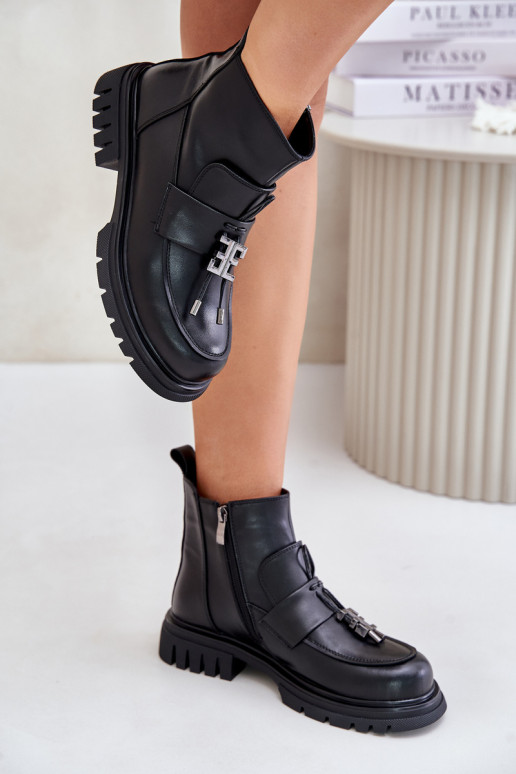 Leather wide-heeled stilettos with... Leather wide-heeled stilettos with...