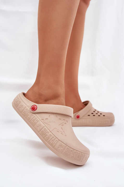 Women's Lightweight Slippers Big Star II275008 Beige
