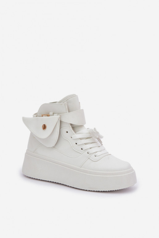 High sneakers with pouch on platform white Saramis High sneakers with pouch on platform white Saramis
