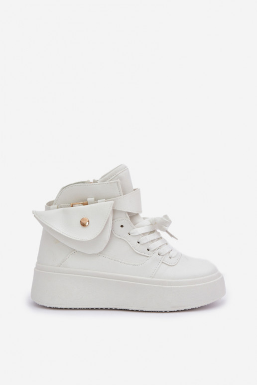 High sneakers with pouch on platform white Saramis High sneakers with pouch on platform white Saramis